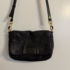 Marc Jacobs Black Crossbody Bag with Gold Accents